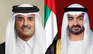 HH the Amir Sheikh Tamim bin Hamad Al-Thani with Sheikh Mohamed bin Zayed Al Nahyan